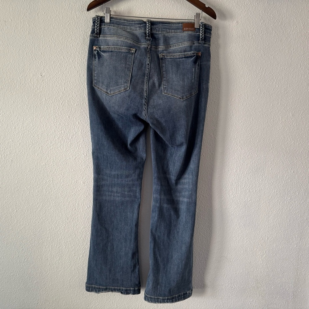 Judy Blue Slim Boot Jeans Stretch Braided Detail Plus Size 13/31 Classic Boho - Picture 14 of 15
